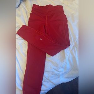 Red lululemon leggings, never worn!